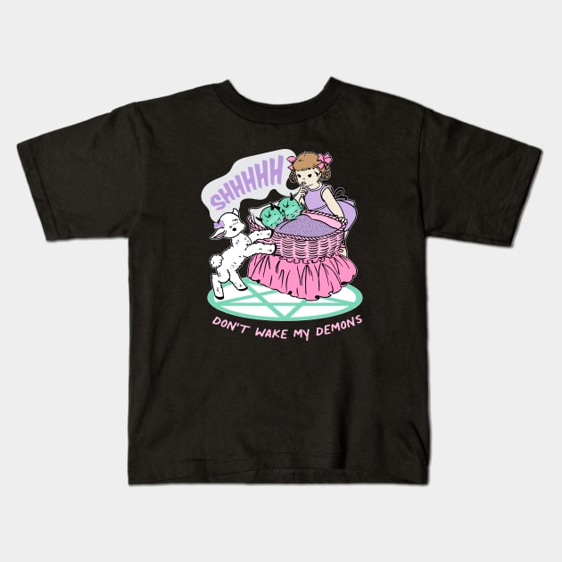 Don't Wake My Demons Kids T-Shirt by awfullyadorable